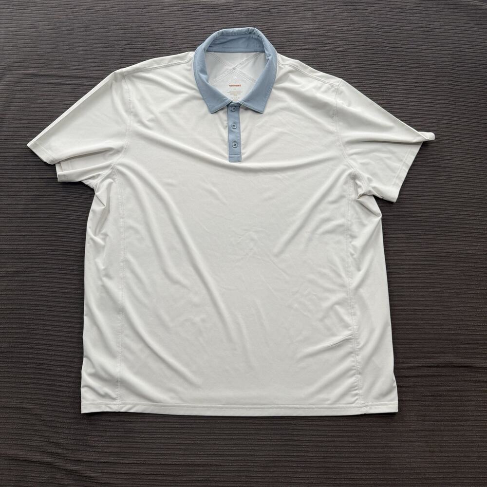 The Normal Brand Performance Polo Shirt Men 2XL White Polyester Golf Golfing.